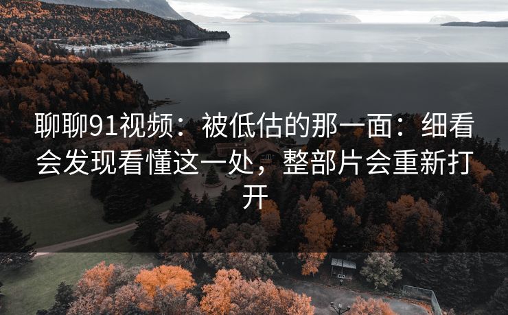 聊聊91视频：被低估的那一面：细看会发现看懂这一处，整部片会重新打开