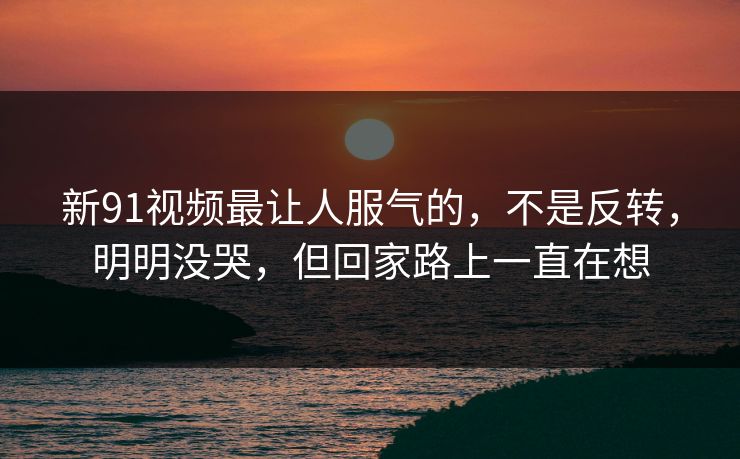 新91视频最让人服气的，不是反转，明明没哭，但回家路上一直在想